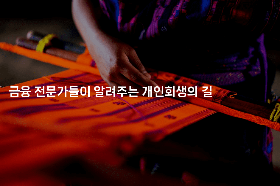 금융 전문가들이 알려주는 개인회생의 길